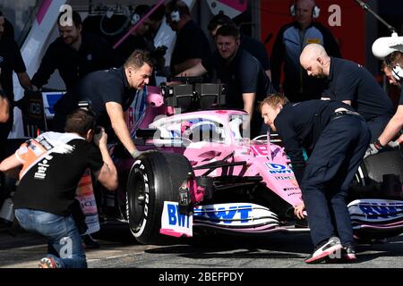 Circuit de Barcelona-Catalunya in Montmelo Spanien 20.2.2020, Formel 1-Vorsaison-Tests, Lance Stroll (CAN), SportPesa Racing Point in der Boxengasse Stockfoto