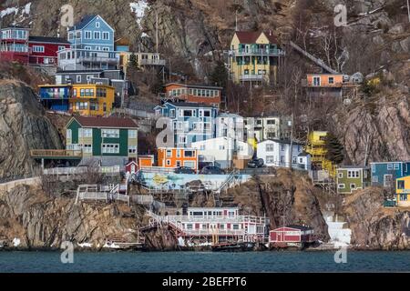 The Battery, ein farbenfrohes Viertel in St. John's, Neufundland, Canda Stockfoto