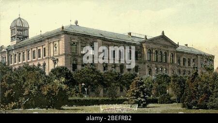 Heilbronn Robert-Mayer-Gymnasium (Oberrealschule und Realgymnasium Heilbronn ) erbaut 1887 bis 1889 Stadtbaumeister Gustav Wenzel (1839–1923) um 1910 Herausgeber - Rudolf Diez. Stockfoto