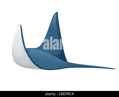 Manta ray Unterwasser-Riese Tier mit Flügeln einfache Cartoon Charakter Design flache Vektor-Illustration isoliert auf weißem Hintergrund Stock Vektor