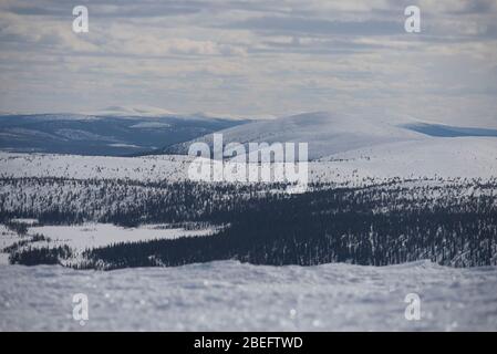 Szene aus Pallas-Ylläs tunturi Nationalpark, Muonio, Finnland Stockfoto