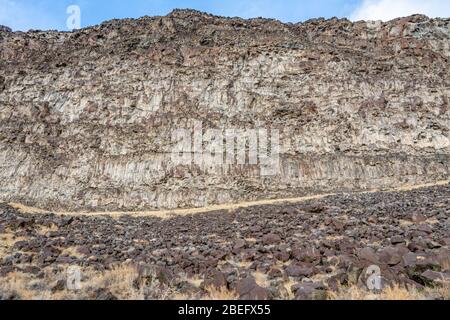 Vogelschutzgebiet im Snake River Canyon unterhalb des Swan Falls Damms in Idaho Stockfoto