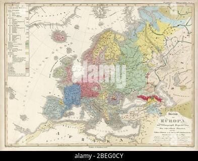 Heinrich Berghaus. Europa, Ethnographisch, 1855. Stockfoto