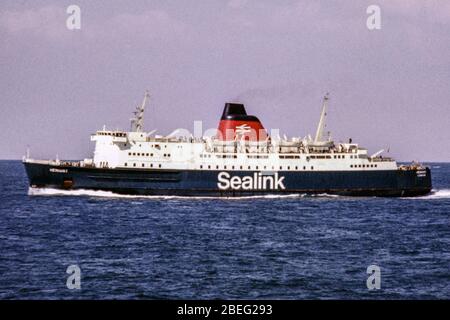 Eine Cross-Channel-Fähre Hengist verlassen Dover in 1976 Stockfoto