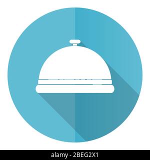 Restaurant blau rund flaches Design Vektor-Symbol isoliert auf weißem Hintergrund, Gastronomie Illustration in eps 10 Stock Vektor