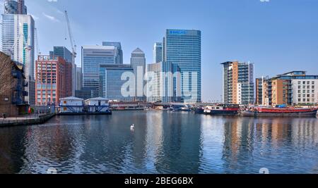 Canary Wharf am Nachmittag. Stockfoto