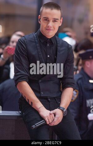 Liam Payne of One Direction tritt am 13. November 2012 in New York City auf NBC's 'Today' am Rockefeller Plaza auf. Stockfoto