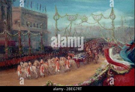 Helen Thornycroft - Queen Victorias Diamond Jubilee Prozession über die London Bridge 1897. Stockfoto