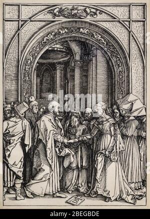 Die Betrothal der Jungfrau (c. 1504) von Albrecht Dürer (1471 – 1528). Holzschnitt. Stockfoto