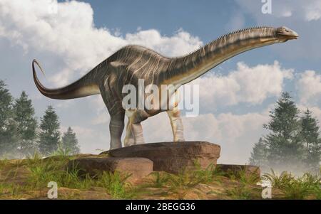 Apatosaurus war ein Sauropoden-Dinosaurier. Ein Pflanzenfresser, lebte es in der späten Jurazeit in dem, was jetzt Nordamerika ist. Stockfoto