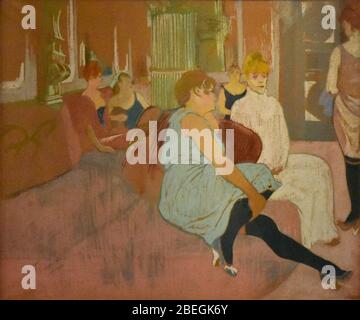 Henri de Toulouse-Lautrec (1864-1901) Au Salon de la rue des Moulins (Pastell 1894) Stockfoto