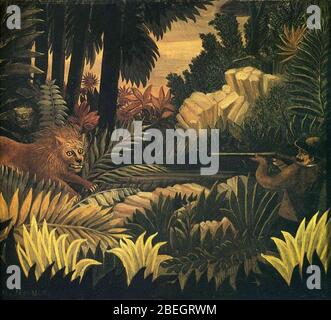 Henri Rousseau - Der Löwenjäger. Stockfoto