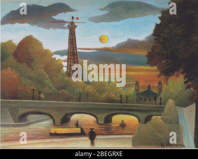 Henri Rousseau - seine und Eiffelturm in der Abendsonne - 1910. Stockfoto