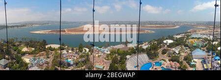 San Diego, 19. AUG 2009 - Luftaufnahme der SeaWorld vom Skytower Stockfoto