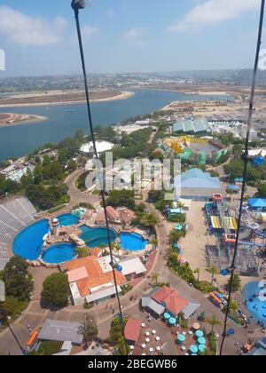 San Diego, 19. AUG 2009 - Luftaufnahme der SeaWorld vom Skytower Stockfoto