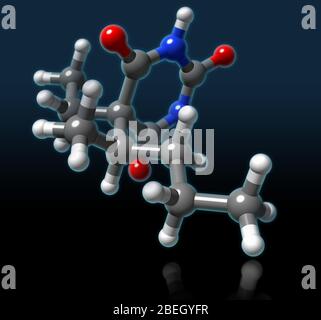 Pentobarbital Molecular Model Stockfoto