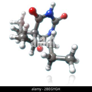 Pentobarbital Molecular Model Stockfoto