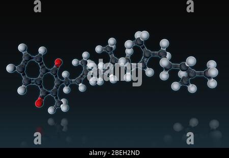 Vitamin K2, Molekulares Modell Stockfoto