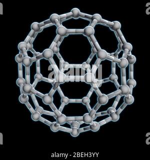 Buckminsterfulleren, Molekulares Modell Stockfoto