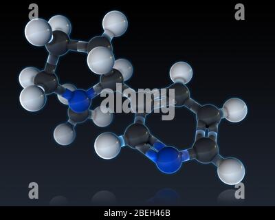 Nikotin-Molekularmodell Stockfoto