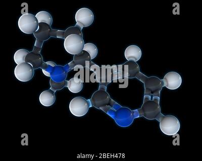 Nikotin-Molekularmodell Stockfoto