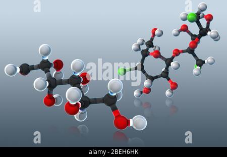 Glukose und Sucralose, Molekulares Modell Stockfoto