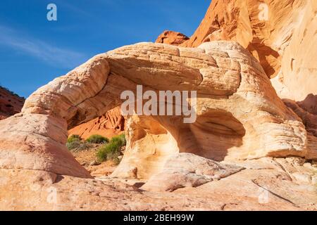 Felsbogen im Valley of Fire State Park, Nevada Stockfoto