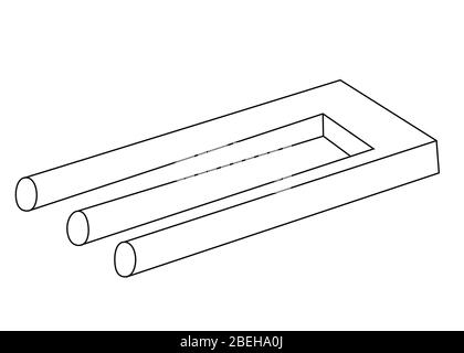 Optische Täuschung, Rohre, Illustration Stockfoto