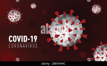 Covid-19 (Coronavirus) Konzept Design Illustration. Stock Vektor