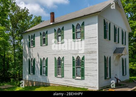 Big Bone Methodist Church im Big Bone State Park in Kentucky, die 1888 erbaut wurde und auf dem National Register of Historical Places steht Stockfoto