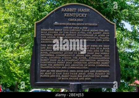 Historisches Denkmal für die Besiedlung von Rabbit Hash, Kentucky Stockfoto