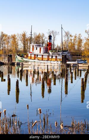 Das Dampfschiff SS Master dockte in der Nähe von Steveston British Columbia Kanada an Stockfoto