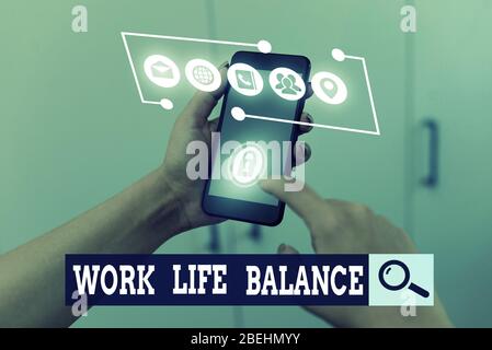 Handschrift Text schreiben Work Life Balance. Konzeptionelle foto Aufteilung der Zeit zwischen Beruf oder Familie und Freizeit Stockfoto