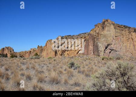 Spektakuläre Landschaften im Smith Rock State Park, Oregon, USA. Stockfoto