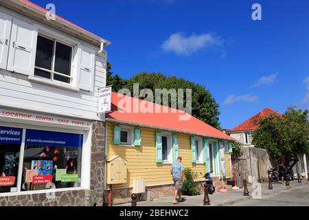 Rue Jeanne d'Arc in Gustavia, Saint Barts, Karibik Stockfoto