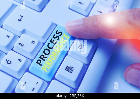 Schreiben Hinweis Übersicht Prozess Perforanalysisce. Business Konzept für Maß dafür, wie effizient oder effektiv ein Prozess Stockfoto