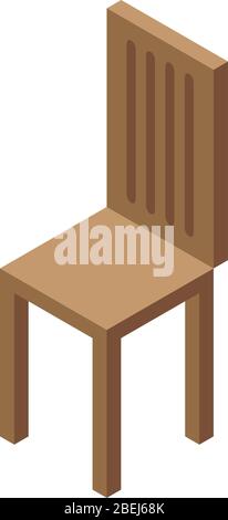 Holz Stuhl Symbol, isometrische Stil Stock Vektor