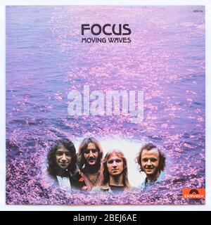 Das Cover von Moving Waves, 1971 Album von Focus on Blue Horizon. - nur für redaktionelle Zwecke Stockfoto