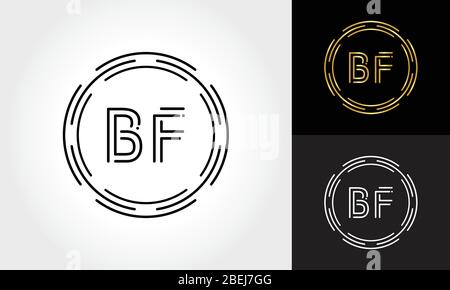 Anfangsbuchstabe BF Logo Kreative Typografie Vektor-Vorlage. Digitales abstraktes BF-Logo-Design Stock Vektor