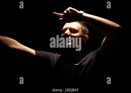 Czestochowa, Polen - 7. Februar 2014: Musikclub Teatr aus Polen, TFP (Theater aus Polen)Konzert der polnischen Rock-, Blues- und Reggae-Band Stockfoto