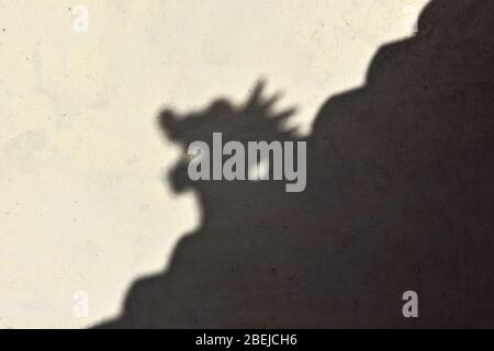 Xieshan Dachlinie Silhouetten an der Wand-Jiayu Guan Pass Festung-Jiayuguan-Gansu-China-0792 Stockfoto