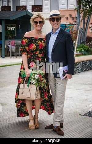 London, Großbritannien. Mai 2019. Anton Du Beke und Frau Hannah Summers nehmen am Eröffnungstag der Chelsea Flower Show 2019 Teil. Stockfoto