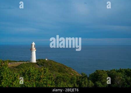 Cape Otway historischer Leuchtturm. Am südlichen Punkt von Australien, im Bundesstaat Victoria. Stockfoto