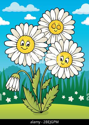 Abbildung 2 des Themas „Gänseblümchen“ - vektorgrafik eps10. Stock Vektor