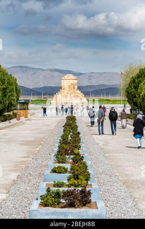 Cyrus das Große Grab, Pasargadae, Provinz Fars, Iran Stockfoto