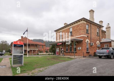 Das erste Post- und Telegrafengebäude in der Stadt Paterson wurde 1885 eröffnet, aber seit 1832 war eine sehr frühe Poststelle in Betrieb. Stockfoto