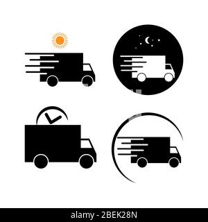 Schnelle Lieferung LKW Vektor Grafik Design Vorlage Stock Vektor