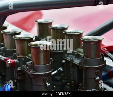 Vergaser, Goodwood Festival of Speed, 2017, Peaks of Performance, Motorsport Game Changers, Automobile, Autos, Unterhaltung, Festival of Speed Stockfoto