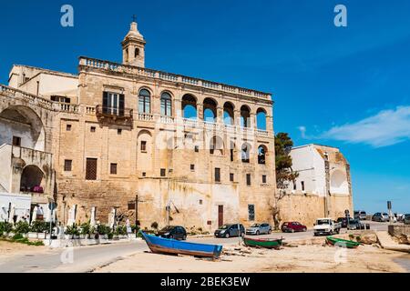 Benediktinerabtei von San Vito. Polignano eine Stute. Apulien. Italien. Stockfoto