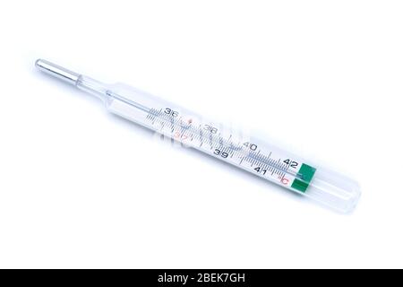 Medizinisches Thermometer isoliert auf weißem Hintergrund Stockfoto